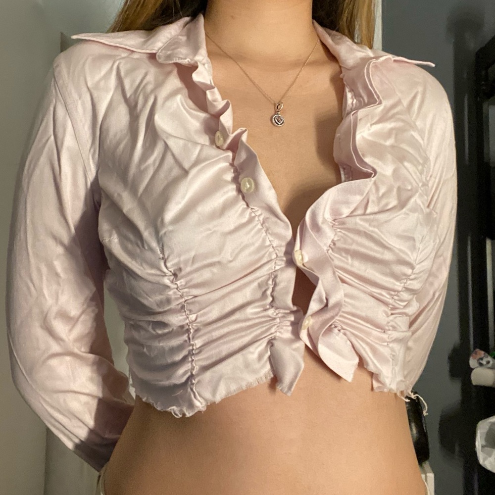 Vintage Pink Crop Blazer